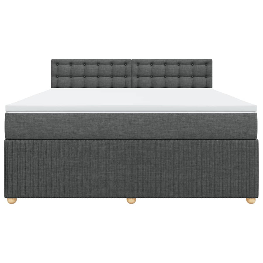 Boxspring met matras stof donkergrijs 180x200 cm
