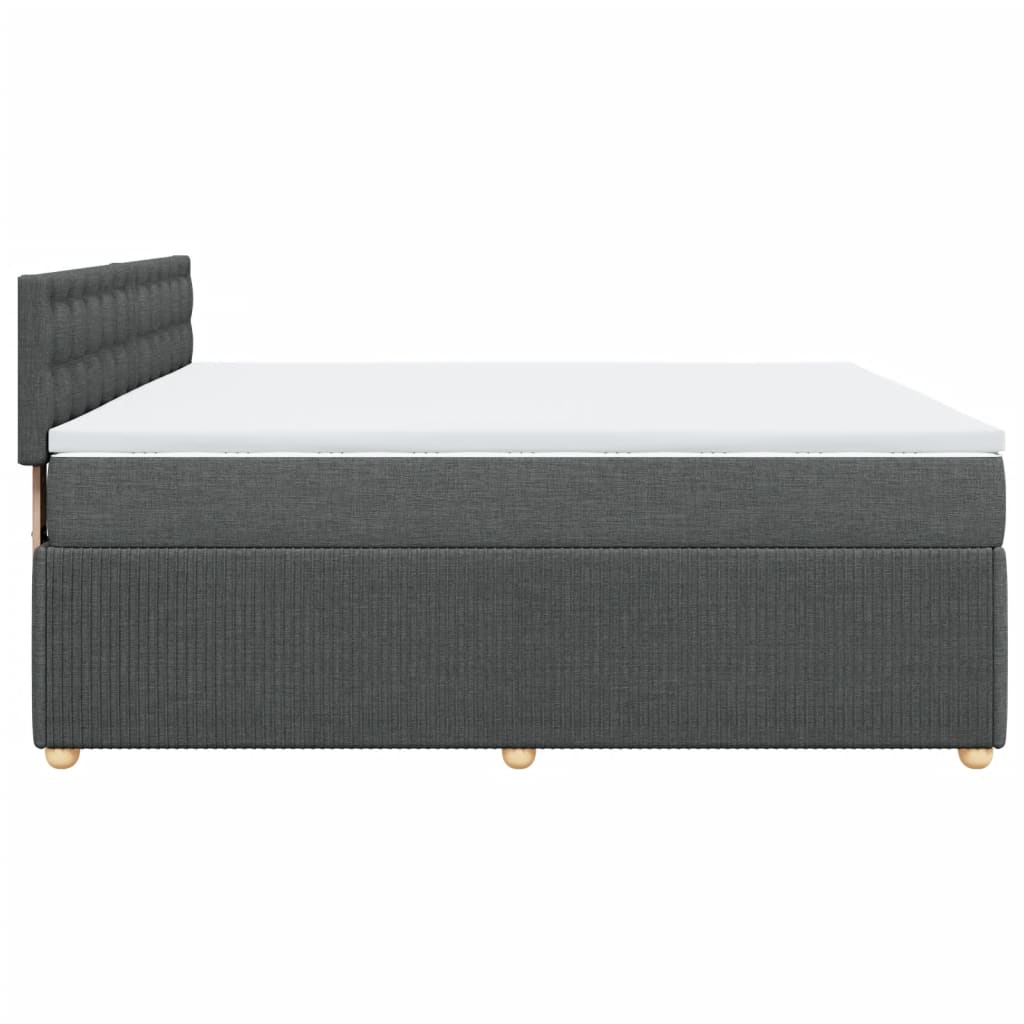 Boxspring met matras stof donkergrijs 180x200 cm