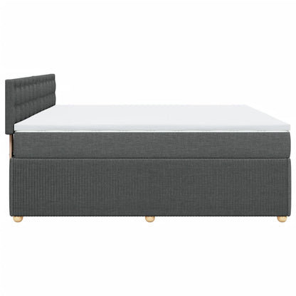 Boxspring met matras stof donkergrijs 180x200 cm