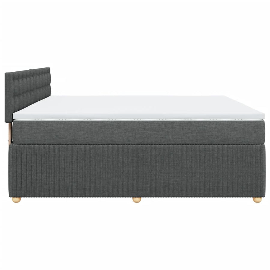 Boxspring met matras stof donkergrijs 180x200 cm