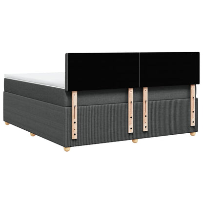 Boxspring met matras stof donkergrijs 180x200 cm