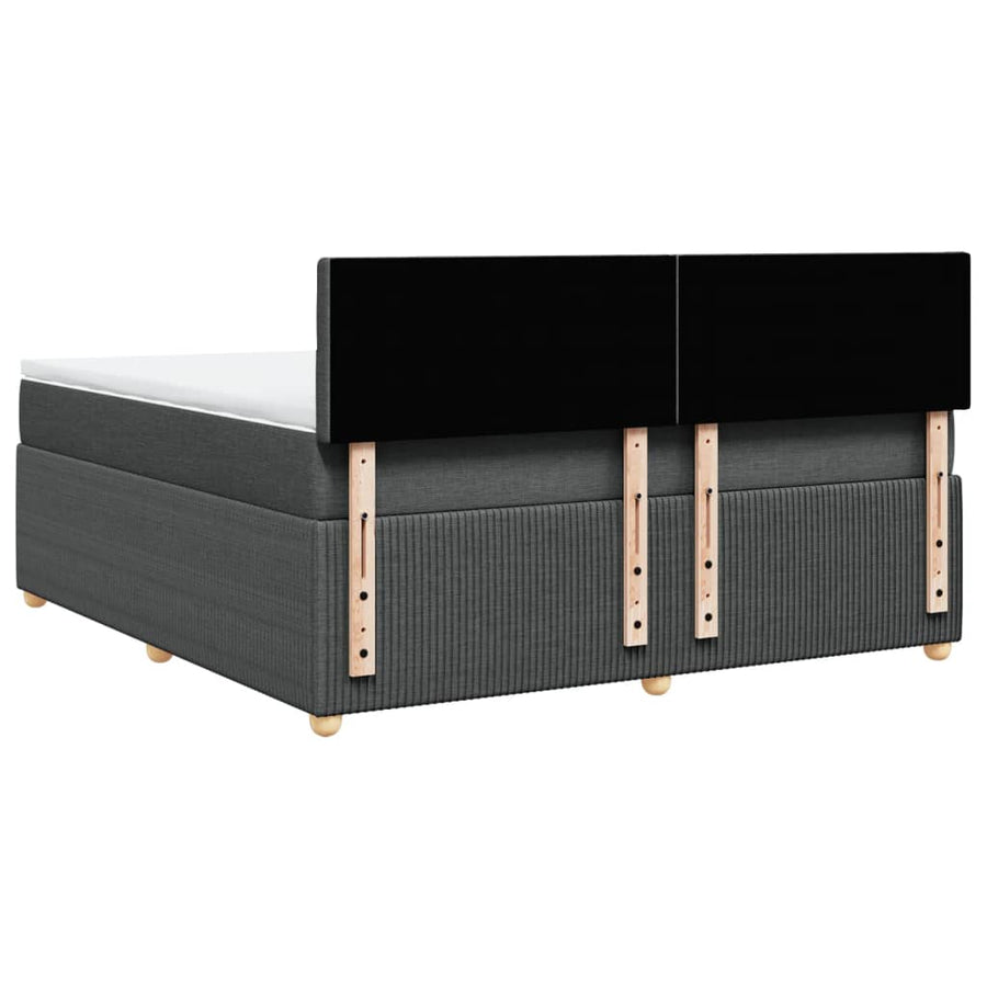 Boxspring met matras stof donkergrijs 180x200 cm