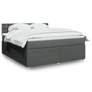 Boxspring met matras donkergrijs 180x200 cm