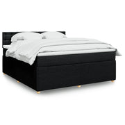 Boxspring met matras 180x200 cm zwart stof
