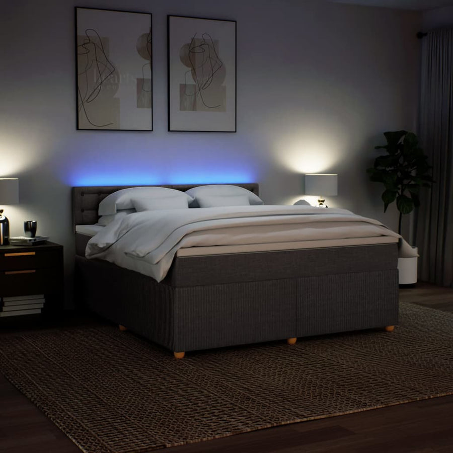 Boxspring met matras stof taupe 180x200 cm
