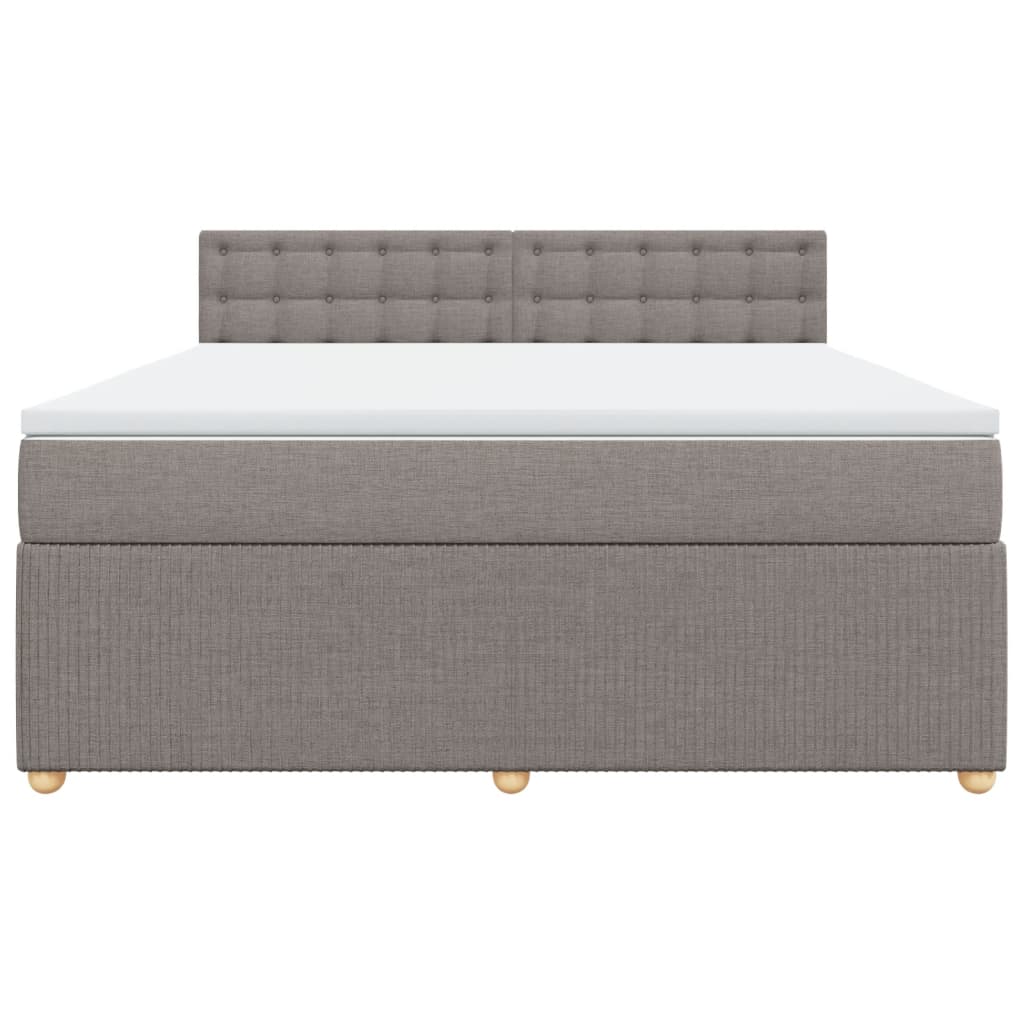 Boxspring met matras stof taupe 180x200 cm