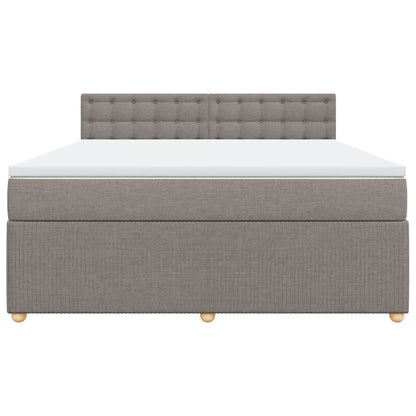 Boxspring met matras stof taupe 180x200 cm