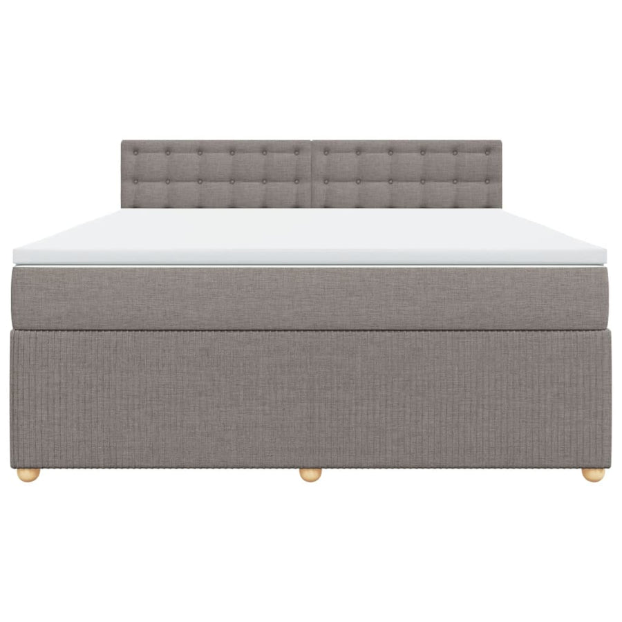 Boxspring met matras stof taupe 180x200 cm