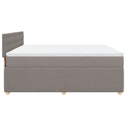 Boxspring met matras stof taupe 180x200 cm