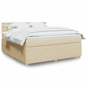 Boxspring met matras 180x200 cm crèmekleurig
