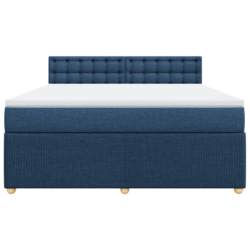 Boxspring met matras stof blauw 180x200 cm
