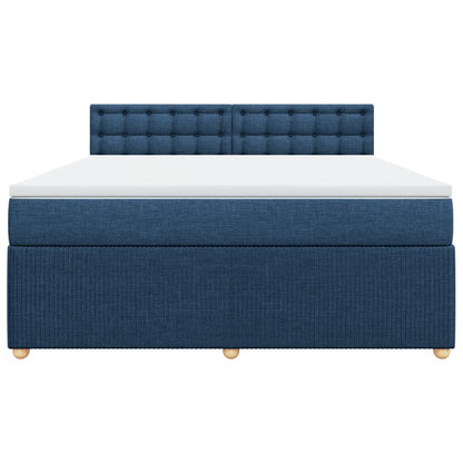Boxspring met matras stof blauw 180x200 cm
