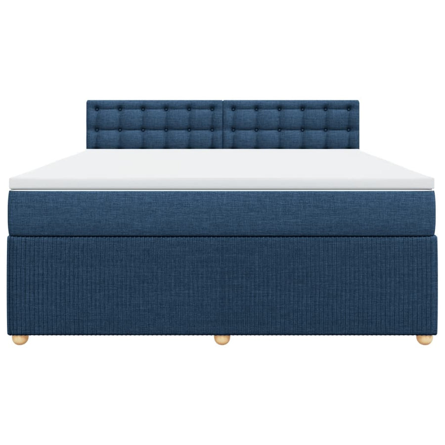 Boxspring met matras stof blauw 180x200 cm