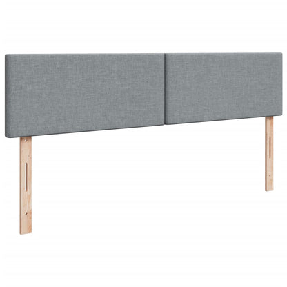 Boxspring met matras stof lichtgrijs 200x200 cm