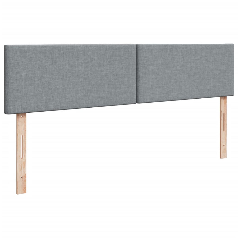 Boxspring met matras stof lichtgrijs 200x200 cm