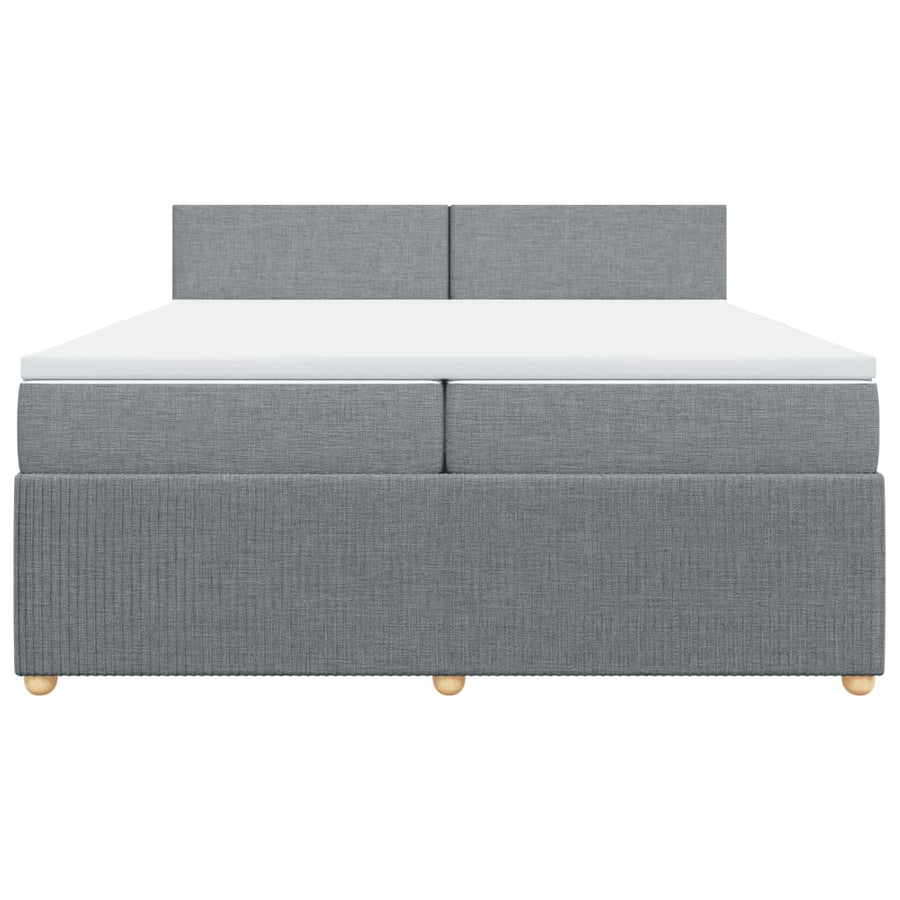 Boxspring met matras stof lichtgrijs 200x200 cm