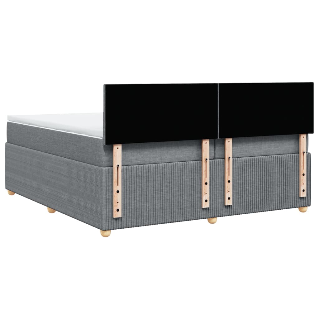 Boxspring met matras stof lichtgrijs 200x200 cm