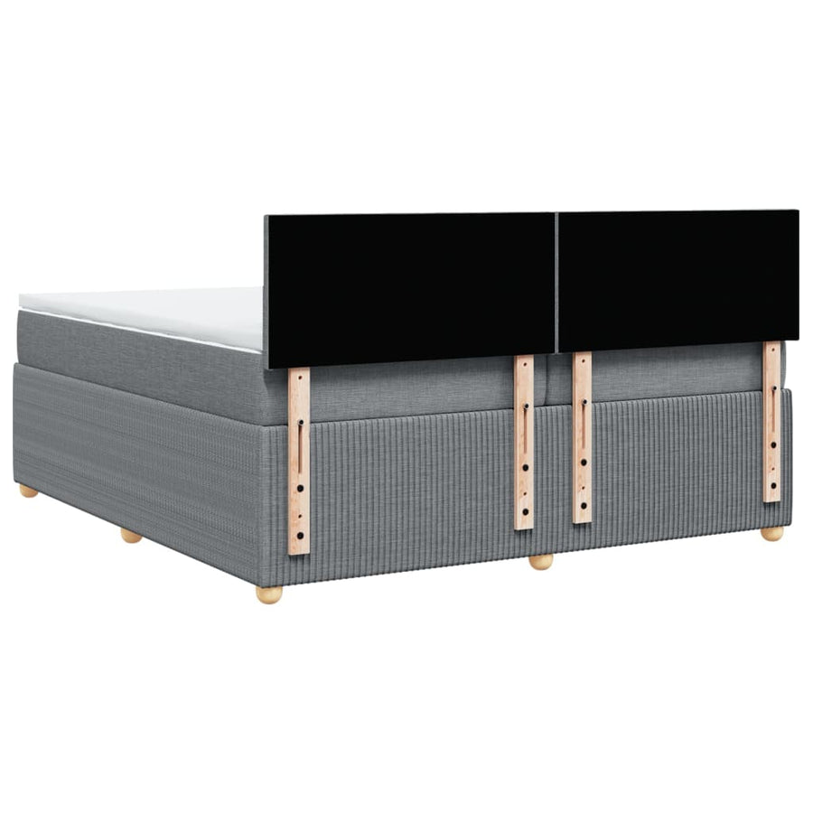 Boxspring met matras stof lichtgrijs 200x200 cm