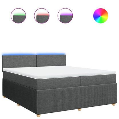 Boxspring met matras stof donkergrijs 200x200 cm