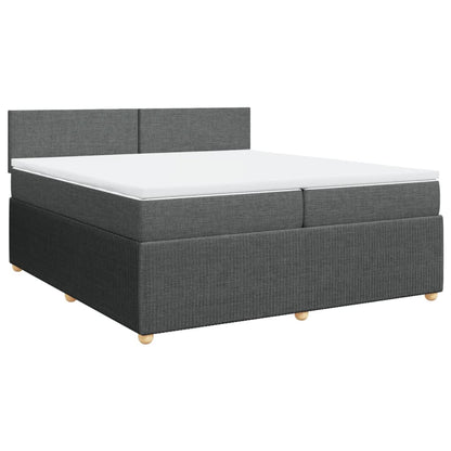 Boxspring met matras stof donkergrijs 200x200 cm