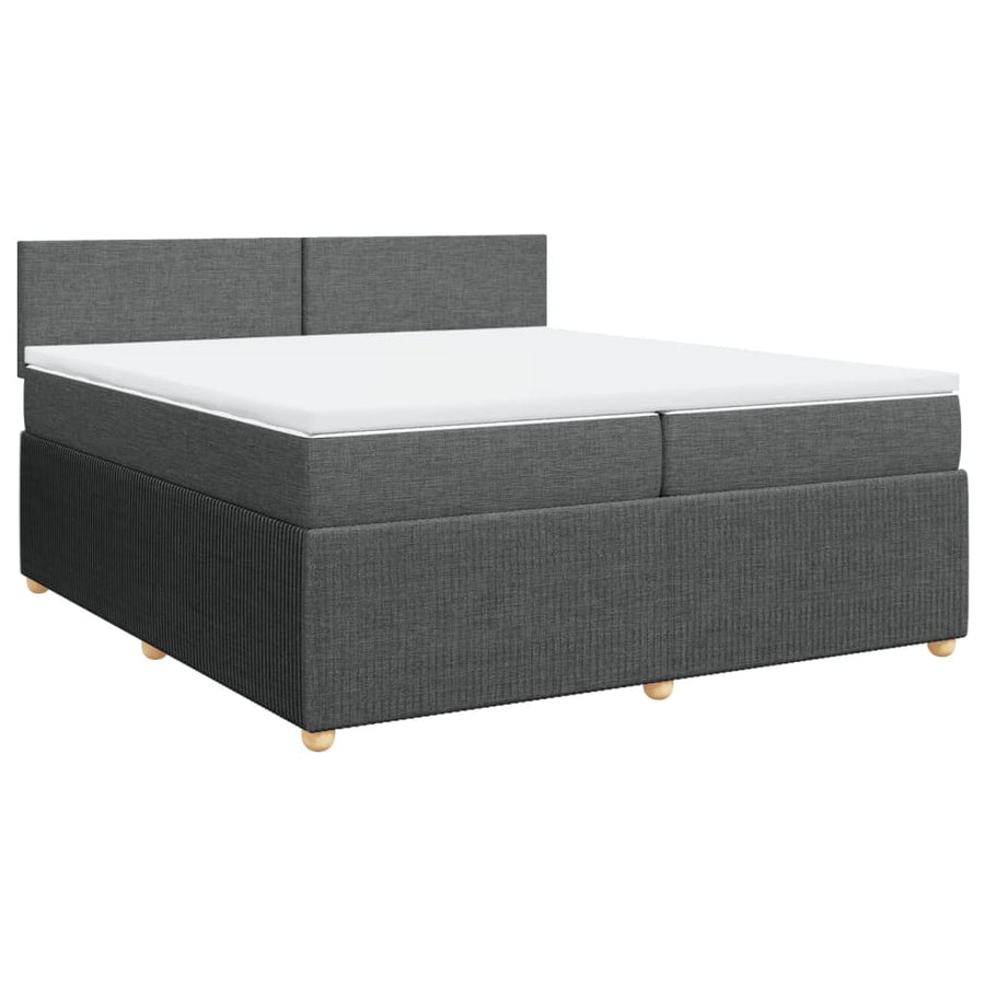 Boxspring met matras stof donkergrijs 200x200 cm