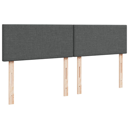 Boxspring met matras stof donkergrijs 200x200 cm