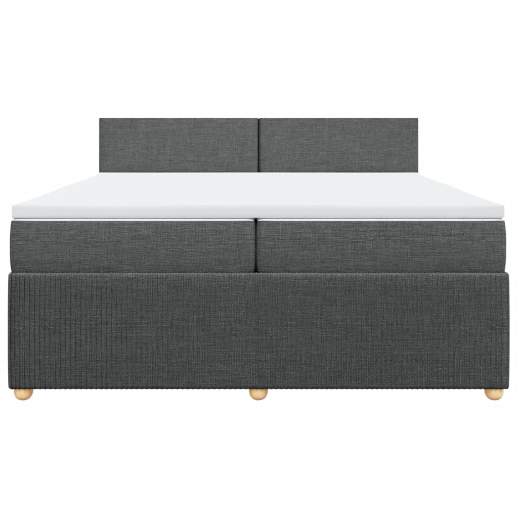 Boxspring met matras stof donkergrijs 200x200 cm