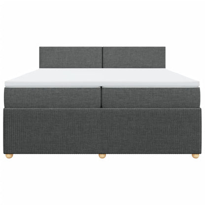 Boxspring met matras stof donkergrijs 200x200 cm
