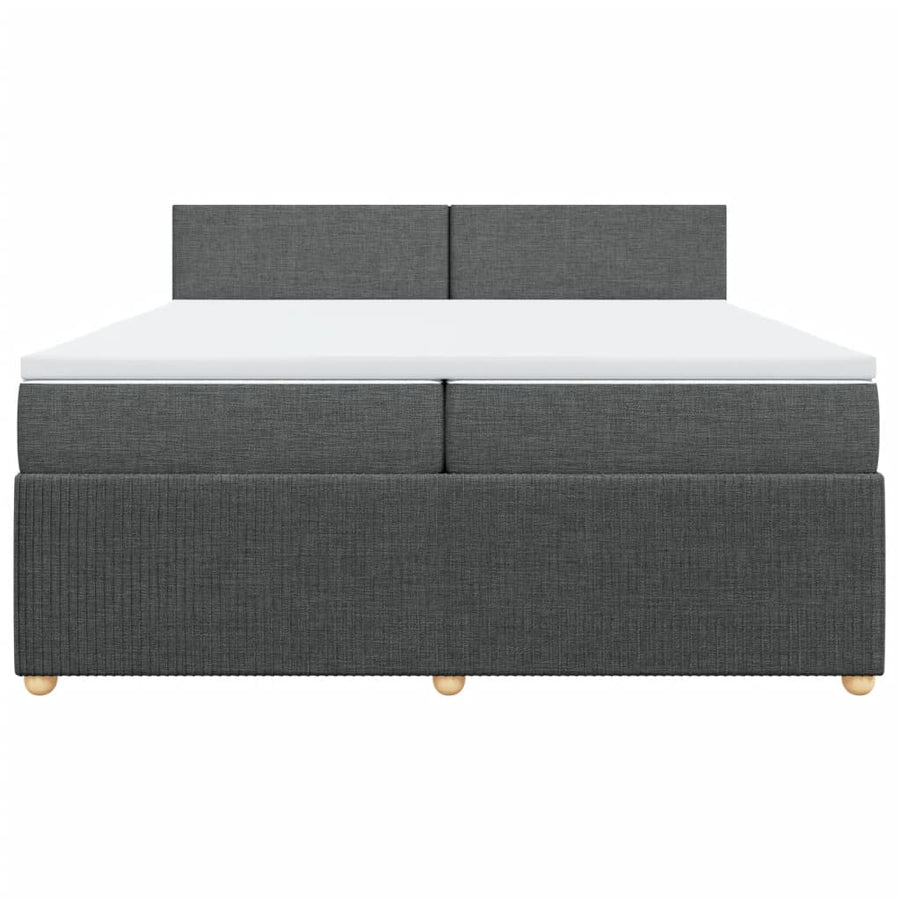 Boxspring met matras stof donkergrijs 200x200 cm