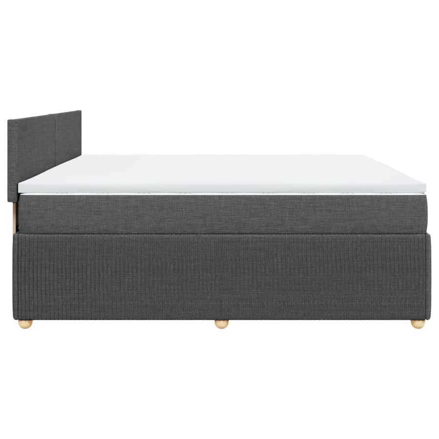 Boxspring met matras stof donkergrijs 200x200 cm