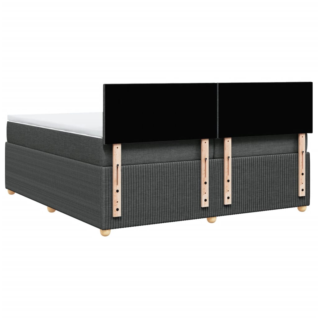 Boxspring met matras stof donkergrijs 200x200 cm