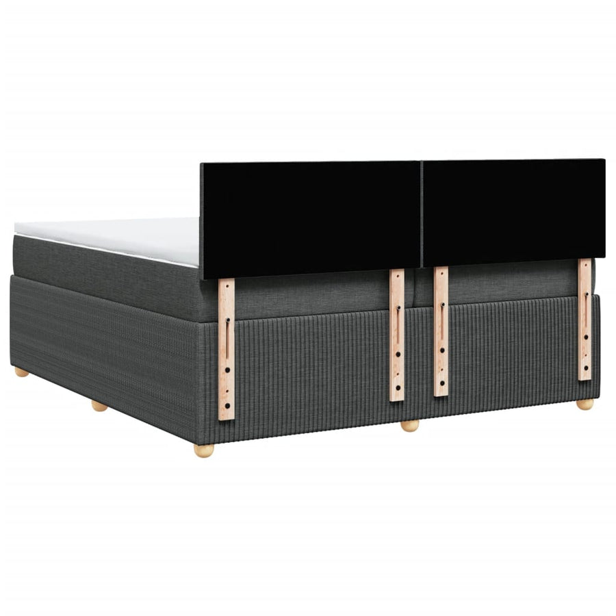 Boxspring met matras stof donkergrijs 200x200 cm