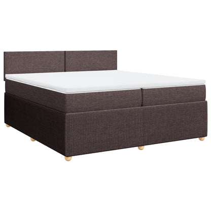 Boxspring met matras stof donkerbruin 200x200 cm