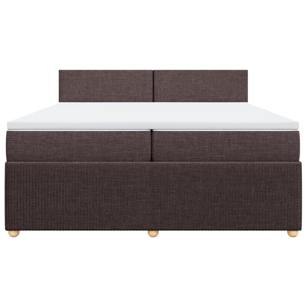 Boxspring met matras stof donkerbruin 200x200 cm
