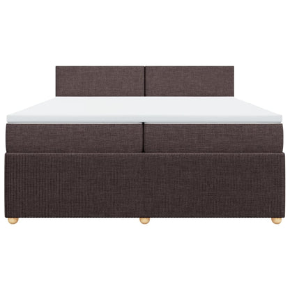 Boxspring met matras stof donkerbruin 200x200 cm