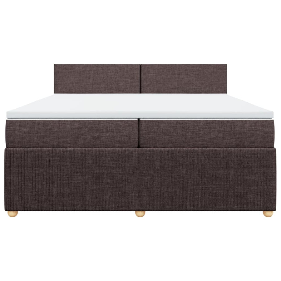 Boxspring met matras stof donkerbruin 200x200 cm