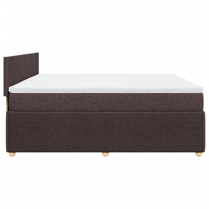 Boxspring met matras stof donkerbruin 200x200 cm