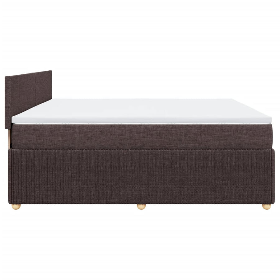 Boxspring met matras stof donkerbruin 200x200 cm