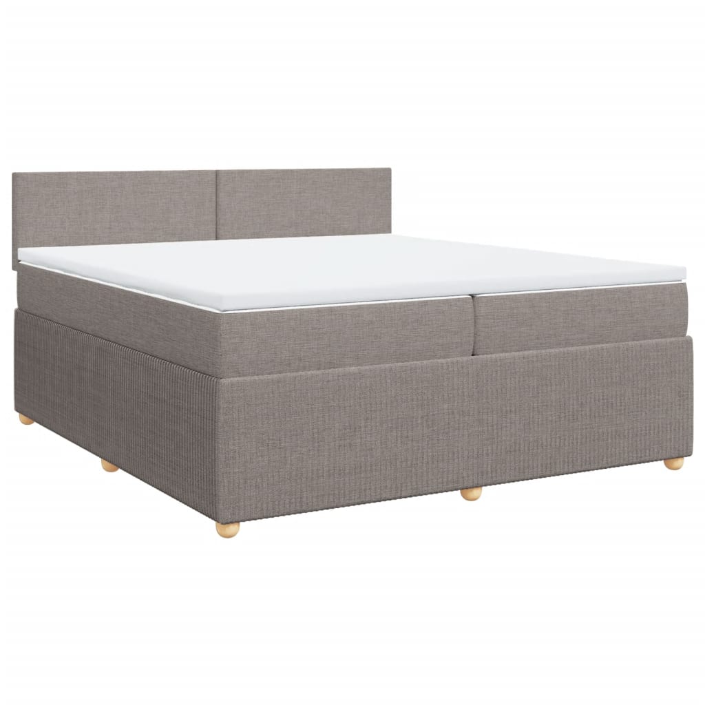 Boxspring met matras stof taupe 200x200 cm