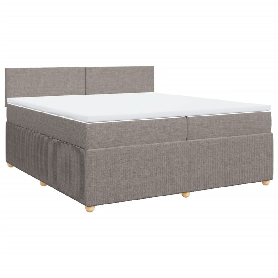 Boxspring met matras stof taupe 200x200 cm