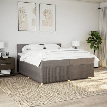 Boxspring met matras stof taupe 200x200 cm