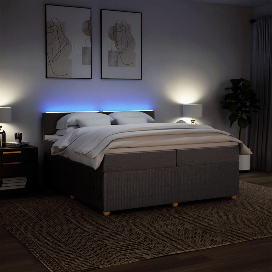 Boxspring met matras stof taupe 200x200 cm