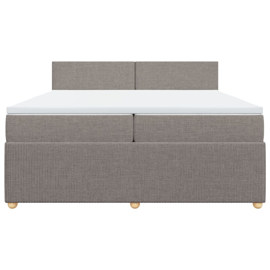 Boxspring met matras stof taupe 200x200 cm