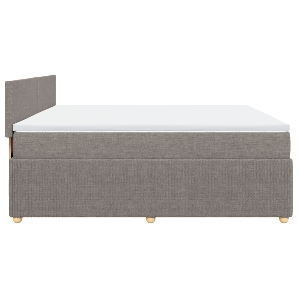 Boxspring met matras stof taupe 200x200 cm
