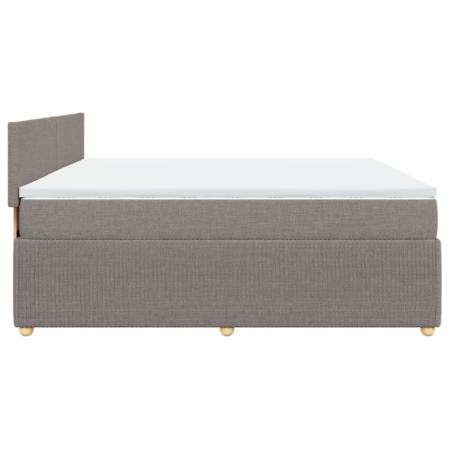 Boxspring met matras stof taupe 200x200 cm