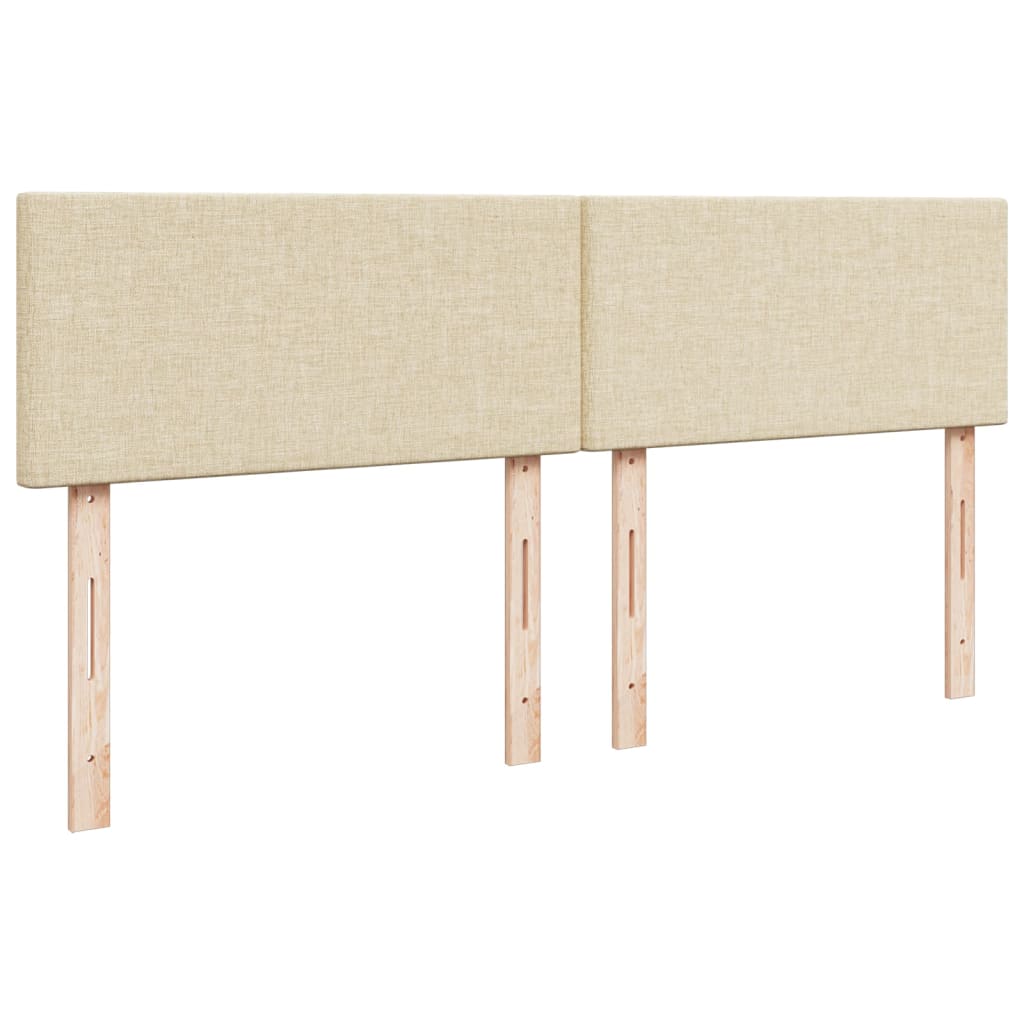 Boxspring met matras stof crèmekleurig 200x200 cm