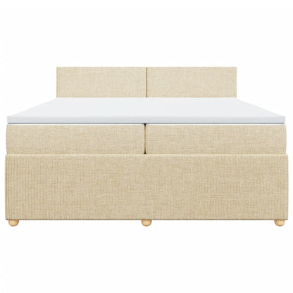 Boxspring met matras stof crèmekleurig 200x200 cm