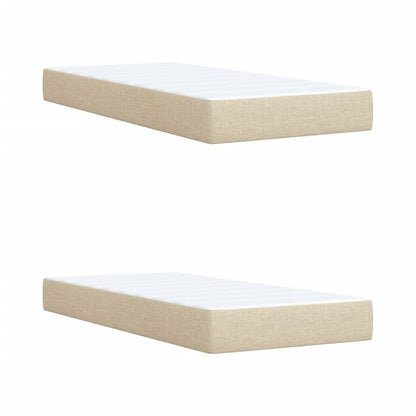 Boxspring met matras stof crèmekleurig 200x200 cm