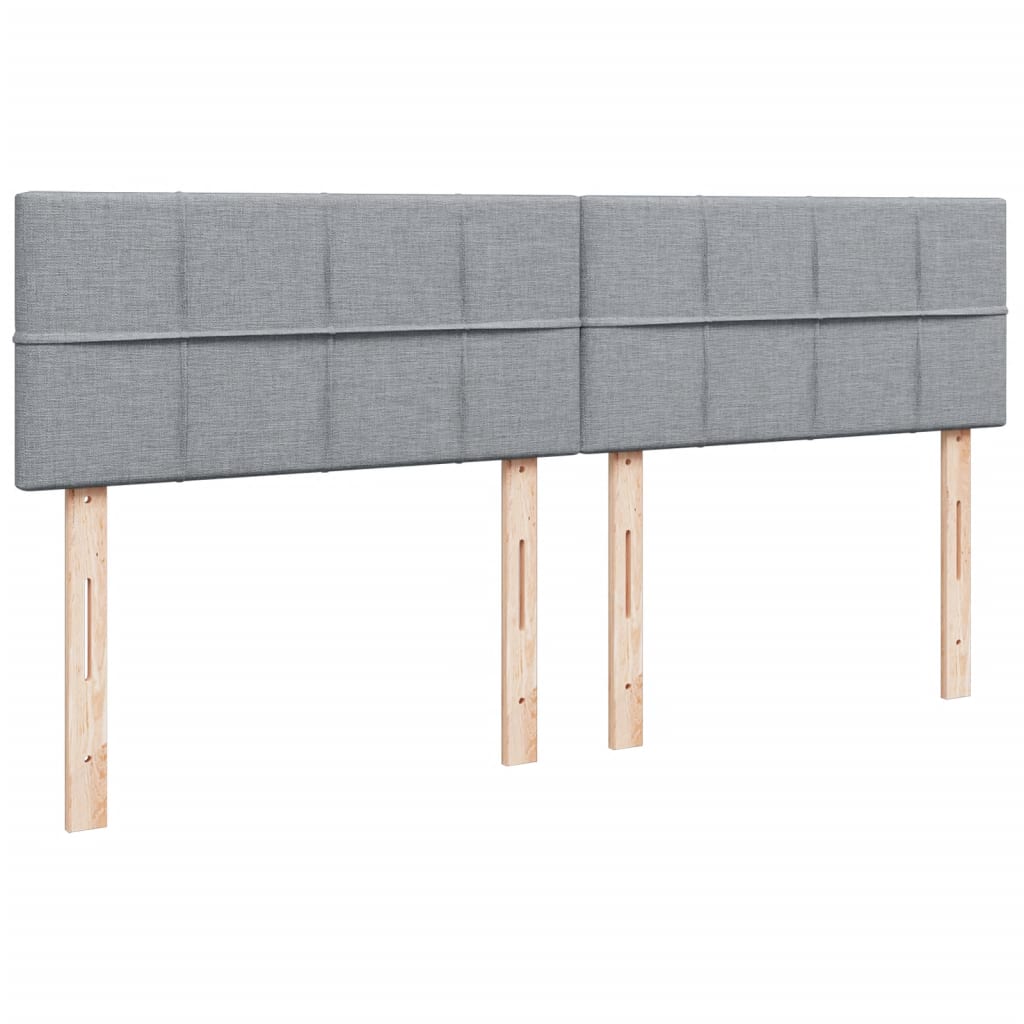 Boxspring met matras stof lichtgrijs 200x200 cm