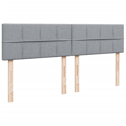 Boxspring met matras stof lichtgrijs 200x200 cm